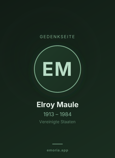 Gedenkportrait von Elroy Maule