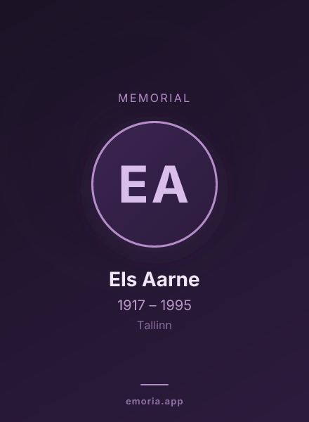 Memorial portrait of Els Aarne