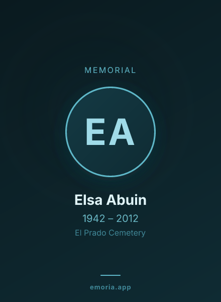 Memorial portrait of Elsa Abuin