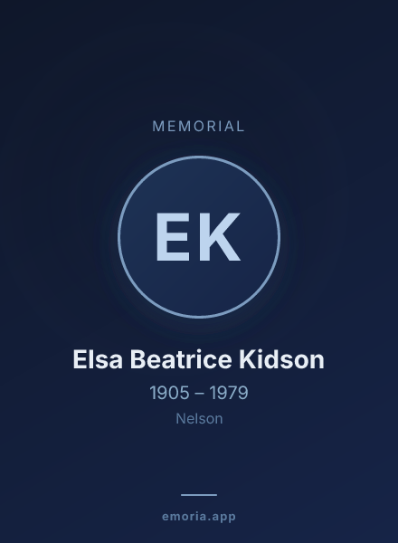 Memorial portrait of Elsa Beatrice Kidson