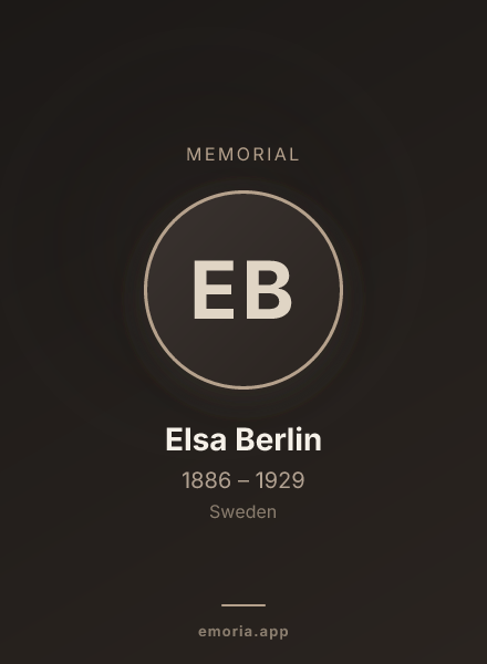 Memorial portrait of Elsa Berlin