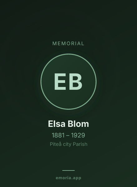 Memorial portrait of Elsa Blom