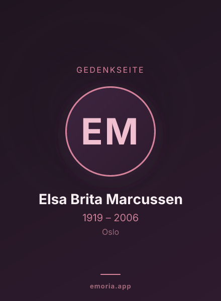 Gedenkportrait von Elsa Brita Marcussen