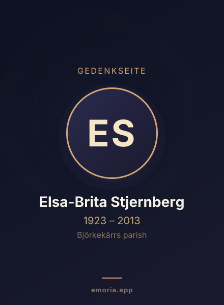 Gedenkportrait von Elsa-Brita Stjernberg