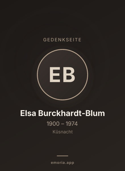 Gedenkportrait von Elsa Burckhardt-Blum