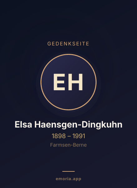 Gedenkportrait von Elsa Haensgen-Dingkuhn