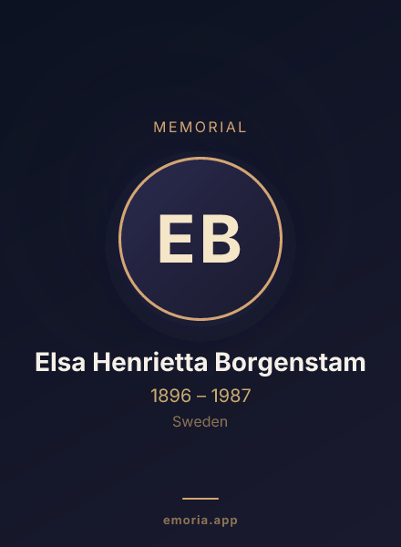 Memorial portrait of Elsa Henrietta Borgenstam