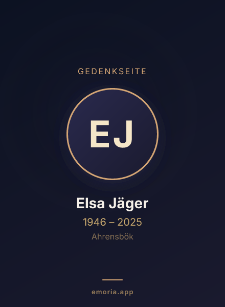 Gedenkportrait von Elsa Jäger