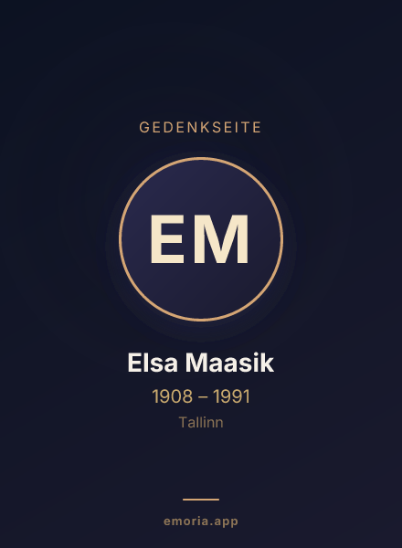 Gedenkportrait von Elsa Maasik