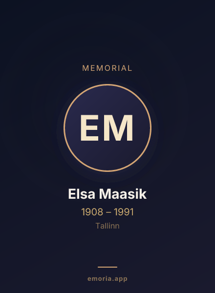 Memorial portrait of Elsa Maasik