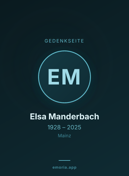 Gedenkportrait von Elsa Manderbach