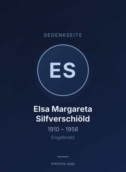 Gedenkportrait von Elsa Margareta Silfverschiöld