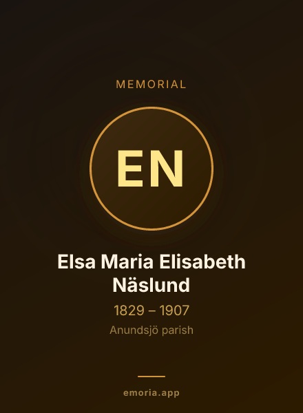 Memorial portrait of Elsa Maria Elisabeth Näslund