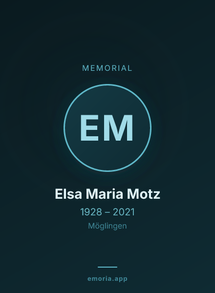Memorial portrait of Elsa Maria Motz