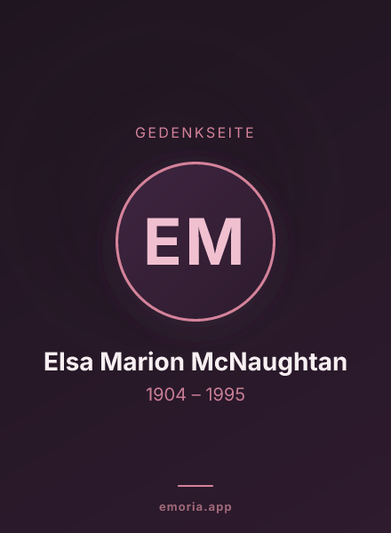 Gedenkportrait von Elsa Marion McNaughtan
