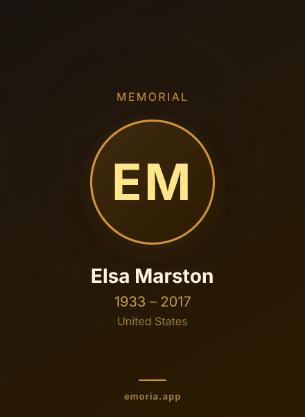 Memorial portrait of Elsa Marston