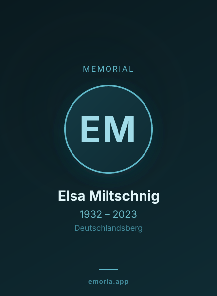 Memorial portrait of Elsa Miltschnig