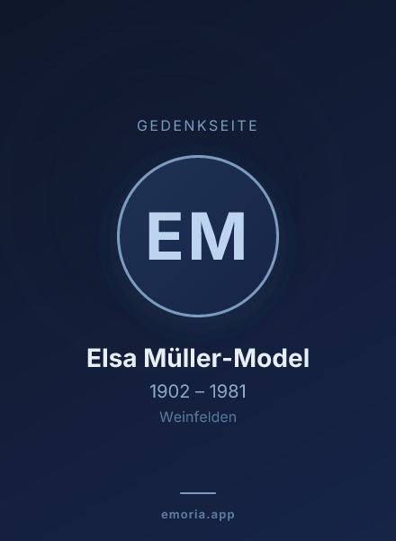 Gedenkportrait von Elsa Müller-Model