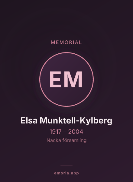 Memorial portrait of Elsa Munktell-Kylberg