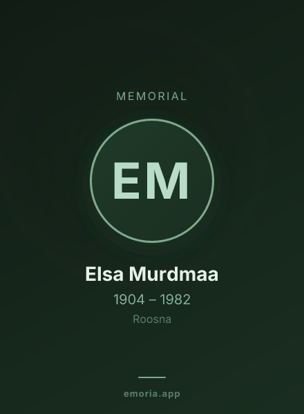 Memorial portrait of Elsa Murdmaa