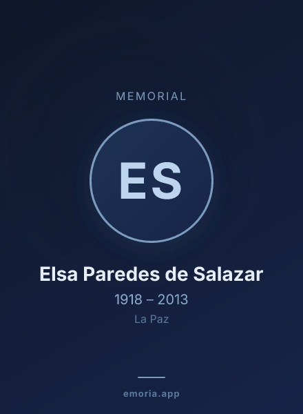 Memorial portrait of Elsa Paredes de Salazar