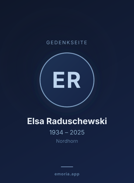 Gedenkportrait von Elsa Raduschewski