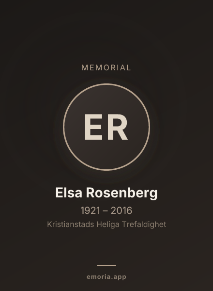 Memorial portrait of Elsa Rosenberg