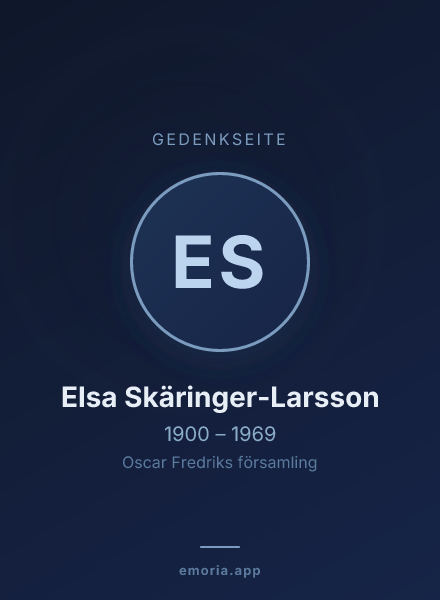 Gedenkportrait von Elsa Skäringer-Larsson