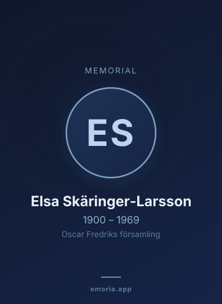 Memorial portrait of Elsa Skäringer-Larsson