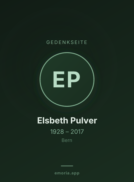 Gedenkportrait von Elsbeth Pulver
