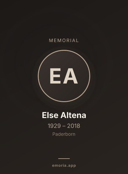 Memorial portrait of Else Altena