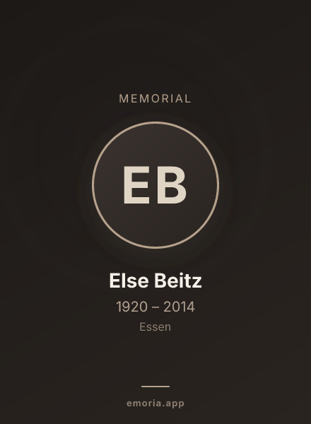 Memorial portrait of Else Beitz