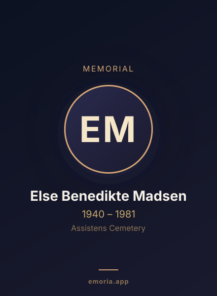 Memorial portrait of Else Benedikte Madsen