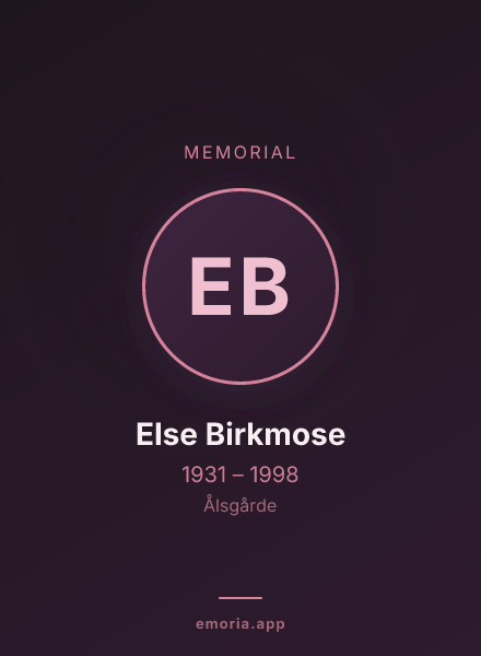 Memorial portrait of Else Birkmose