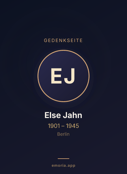 Gedenkportrait von Else Jahn
