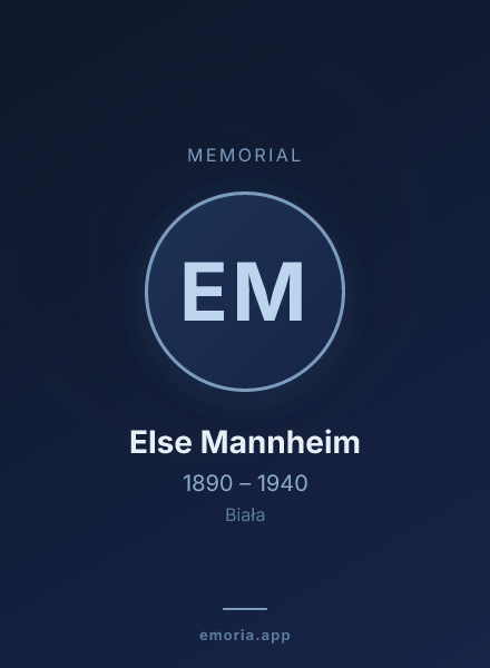 Memorial portrait of Else Mannheim