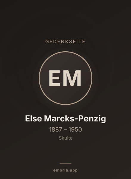Gedenkportrait von Else Marcks-Penzig