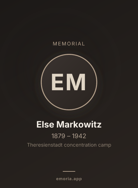 Memorial portrait of Else Markowitz