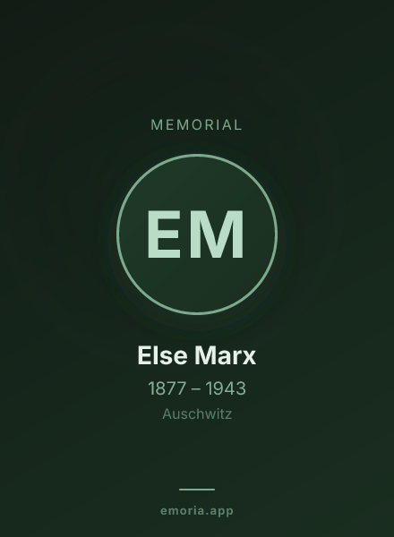 Memorial portrait of Else Marx
