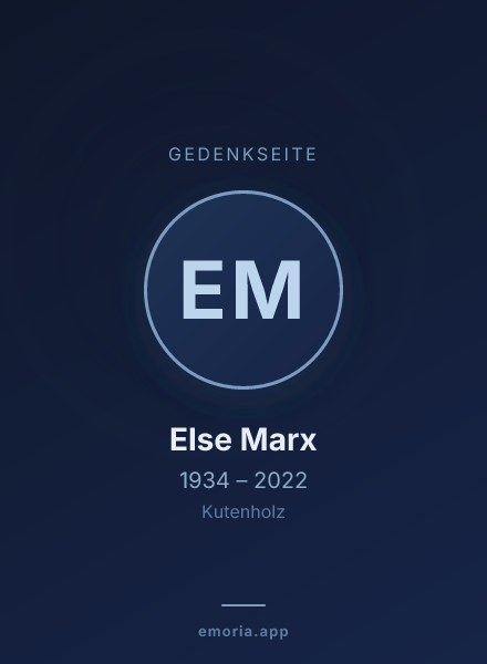 Gedenkportrait von Else Marx
