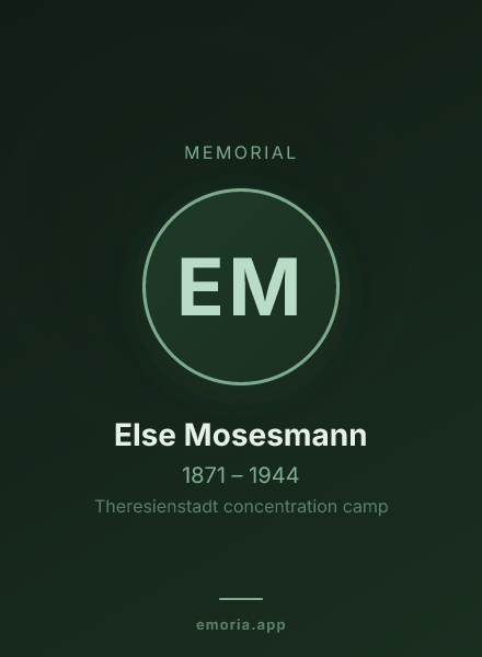 Memorial portrait of Else Mosesmann