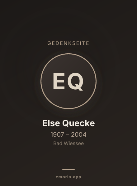 Gedenkportrait von Else Quecke