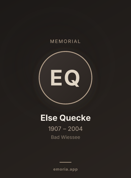 Memorial portrait of Else Quecke