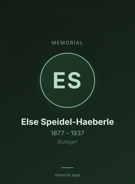 Memorial portrait of Else Speidel-Haeberle