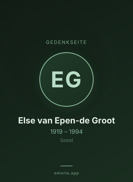 Gedenkportrait von Else van Epen-de Groot