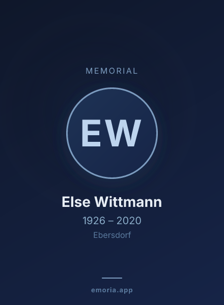 Memorial portrait of Else Wittmann