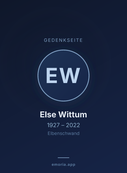 Gedenkportrait von Else Wittum