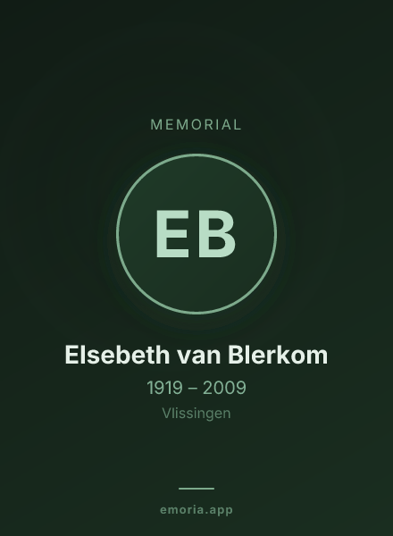 Memorial portrait of Elsebeth van Blerkom