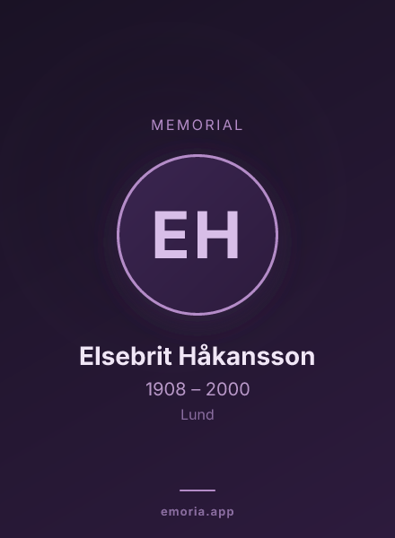 Memorial portrait of Elsebrit Håkansson