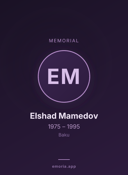 Memorial portrait of Elshad Mamedov